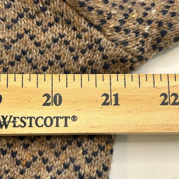 J crew men's 1/4 zip merino wool blend tan and navy sweater size M - Picture 8 of 9